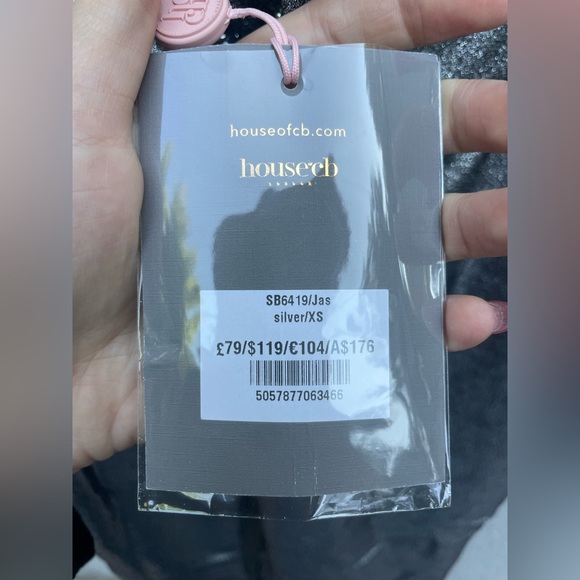 House of CB JAS SILVER KICK FLARE TROUSERS New with Tags! - Picture 3 of 7